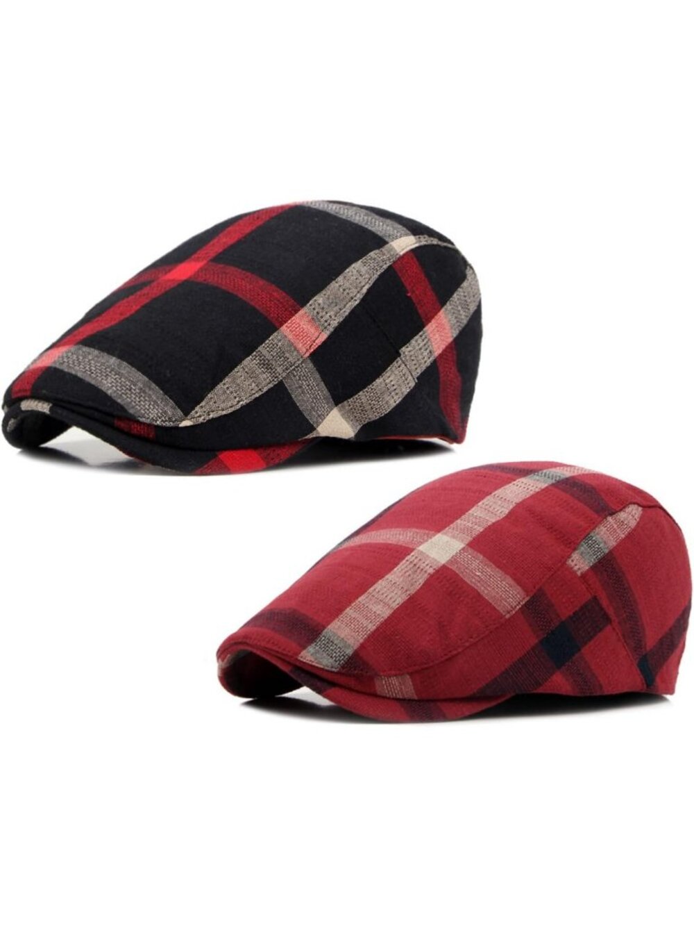 Men's Vintage Plaid Newsboy Cap | Stylish Ivy Flat Driving & Golf Hat for Casual